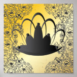 Sweet Sixteen Filegree Tiara Black Gold Poster posters