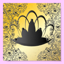 Sweet Sixteen Filegree Tiara Black Gold Poster posters