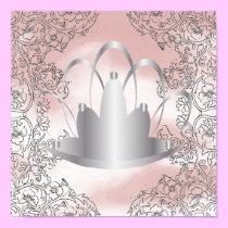 Sweet Sixteen Filegree Tiara Silver/Pink Poster posters