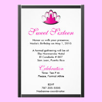 Sweet Sixteen Fuschia Black Tiara Invitation-Cust. invitations