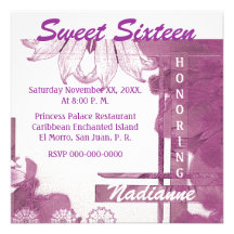 Sweet Sixteen Garden Brezze Invitation-Cust.