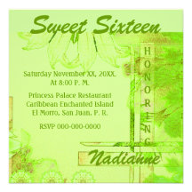 Sweet Sixteen Garden Brezze Invitation-Cust.