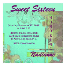 Sweet Sixteen Garden Brezze Invitation-Cust.