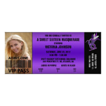Sweet Sixteen Masquerade VIP Admission Ticket Announcements