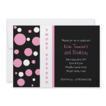 Sweet Sixteen Pink & Black Party Invitation