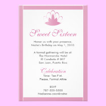 Sweet Sixteen Pink White Tiara Invitation-Cust. invitations