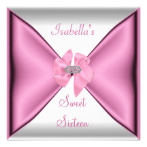 Sweet Sixteen Sweet 16 Birthday Party Pretty Pink Custom Announcement