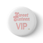 Sweet Sixteen VIP Pink And Silver buttons