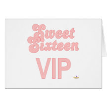 Sweet Sixteen VIP Pink Greeting Cards