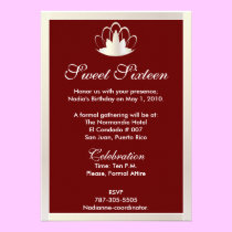 Sweet Sixteen White Red Tiara Invitation-Cust. invitations
