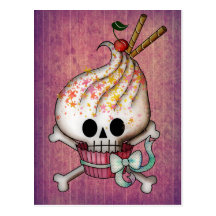 Sweet Skull Cupcake Postcard