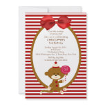 Sweet Sock Monkey Kids Birthday Invitation