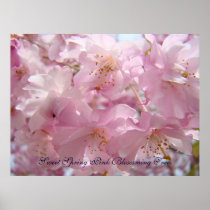 Sweet Spring Pink Blossoming Tree art prints Flora