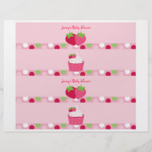 Sweet Strawberry Water Bottle Labels Personalized Flyer