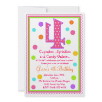 Sweet Surprise 4th Birthday Invitation