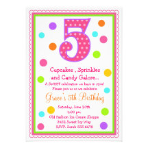 Sweet Surprise 5th Birthday Invitation