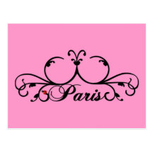Sweet Swirly Paris Tees and Gifts Postcards