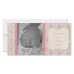 Sweet Vintage Floral Birth Announcement Custom Photo Card