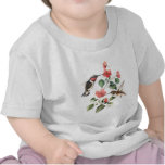 Sweet Vintage Floral Hummingbirds Pair Tees