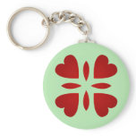 Sweet vintage look red hearts keychains