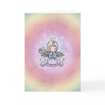 Sweet Whimsical Angel Polar Bears Christmas Card