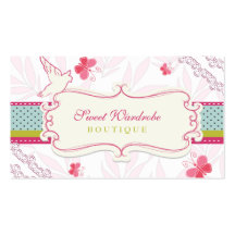 Sweet whimsical custom boutique business cards