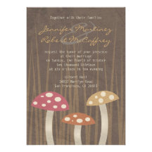 Sweet Wild Mushroom Wedding Invitations