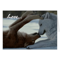 Sweet wolf couple cards