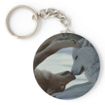 Sweet wolf couple keychains