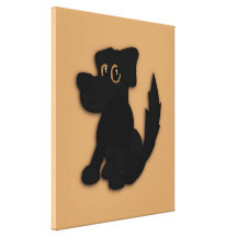 Sweetest Black Dog Wrapped Canvas Print