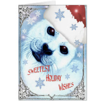 ~* Sweetest Seal Holiday Wishes *~ Greeting Cards