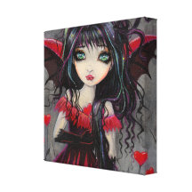 Sweetheart Valentine Vampire Fairy Art Gallery Wrap Canvas