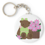 Sweetie bear with flowers key chain keychains