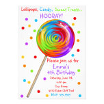 Sweetie Pop Lollipop Birthday Invitations