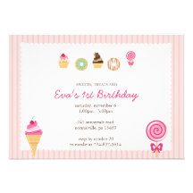 Sweets, Treats & First Birthdays Custom Invitation