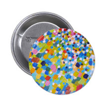 SWEPT AWAY 1 - Bright Colourful Rainbow Blue Ocean Buttons