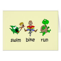 Swim Bike Run Greeting Card