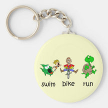 Swim Bike Run Key Chain