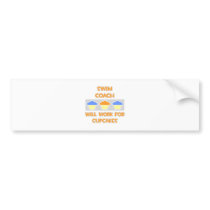 Swim Coach ... Will Work For Cupcakes bumper stickers