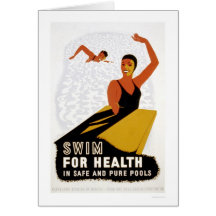 Swim For Health 1940 WPA Card