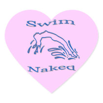 Swim Naked Heart Sticker