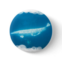 Swimming Beluga Whales Button