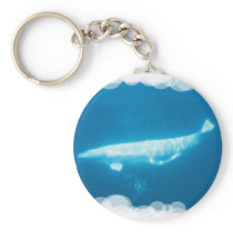 Swimming Beluga Whales Keychain