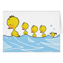 Swimming duck family greeting cards