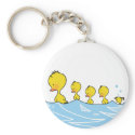 Swimming duck family key chain keychains