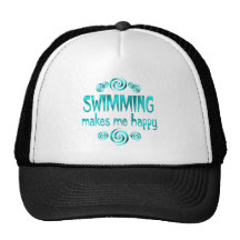 Swimming Makes Me Happy Trucker Hat