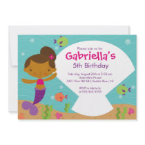 Swimming Mermaid Birthday Invitation