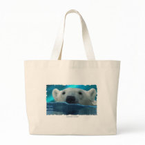 SWIMMING POLAR BEAR TOTE BAGS