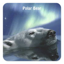 SWIMMING POLAR BEAR Wildlife Stickers