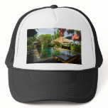 Swimming pool in a tropical resort hat